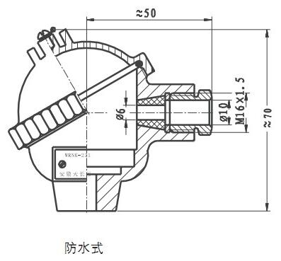 WRNK-231鎧裝熱電偶結(jié)構(gòu)圖